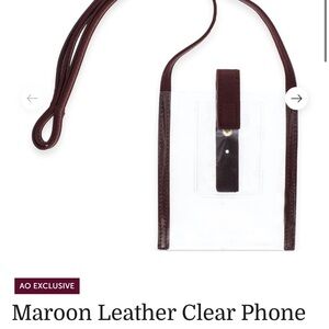 Aggieland Outfitters Maroon Leather clear Crossbody Phone Bag